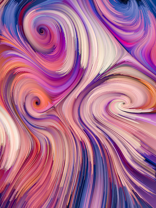 Abstract interaction of colorful virtual elements. Overflow Colors Series.