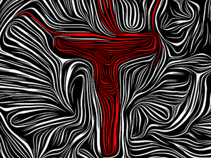 Eternal Cross series. Christian design rendered in traditional woodcut style on the subject of human soul, religion, art, poetry and spirituality