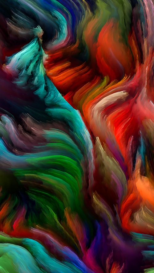 Abstract swirls in rich color on subject of abstract art, dynamic design and creativity. Color Swirl series.