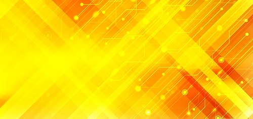 Abstract business technology structure circuit computer diagonal stripes yellow and orange gradient color background with lighting effect. Vector illustration