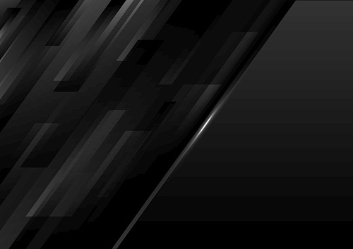 Abstract modern template black geometric diagonal stripes on dark background. Vector illustration