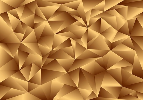 3D golden polygon background and texture. Low poly gold pattern. Elegant geometric template luxury style. Vector illustration