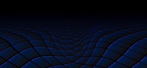 Abstract technology concept black and blue square pattern wave perspective background and texture with space for text. Repeat geometric grid. vector illustration