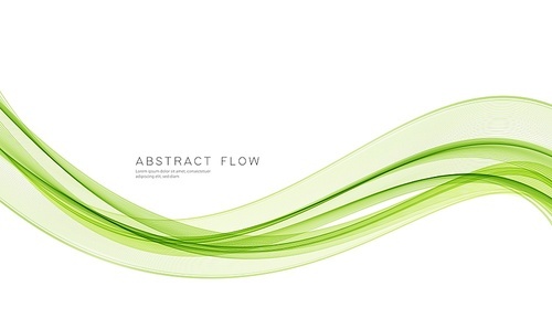 Vector green color abstract wave design element. Abstract background, flow waved lines for brochure, website, flyer design. Transparent smooth wave.
