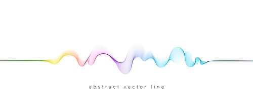 Abstract flowing wavy lines. Colorful dynamic wave. Vector illustration design element for concept of music, party, technology, modern.