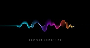Abstract flowing wavy lines. Colorful dynamic wave. Vector illustration design element for concept of music, party, technology, modern.