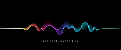 Abstract flowing wavy lines. Colorful dynamic wave. Vector illustration design element for concept of music, party, technology, modern.