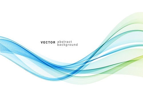 Vector blue and green color abstract wave design element. Abstract background, blue color flow waved lines for brochure, website, flyer design. Transparent smooth wave.