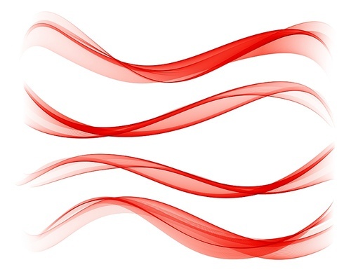 vector set red color abstract wave design element. abstract background, color flow waved lines for , website, flyer design. transparent smooth wave