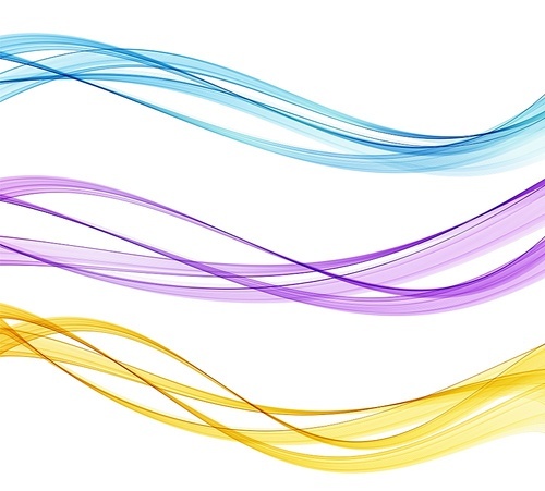 Vector Set of blue, purple and yellow color abstract wave design element. Abstract background, blue color flow waved lines for brochure, website, flyer design. Transparent smooth wave.