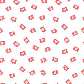 Seamless pattern with love notification symbol for Happy Valentine's day. Colorful flat illustration.