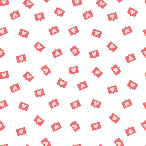 Seamless pattern with love notification symbol for Happy Valentine's day. Colorful flat illustration.