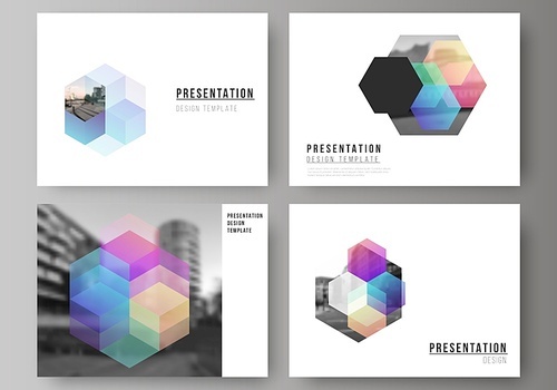 Vector layout of the presentation slides design business templates, multipurpose template with abstract shapes and colors for presentation brochure, brochure cover, business report