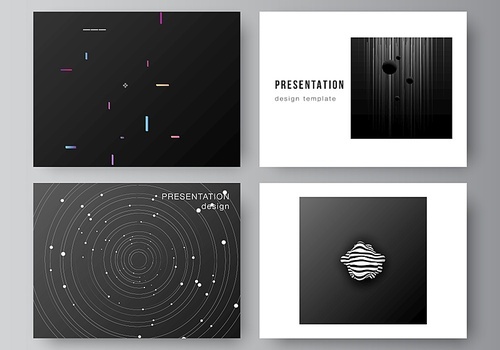 Vector layout of the presentation slides design business templates, multipurpose template for presentation brochure, brochure cover. Tech science future background, space design astronomy concept