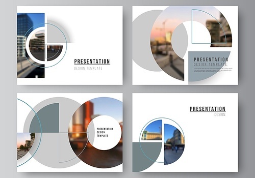 Vector layout of the presentation slides design business templates, multipurpose template for presentation brochure. Background with abstract circle round banners. Corporate business concept template.