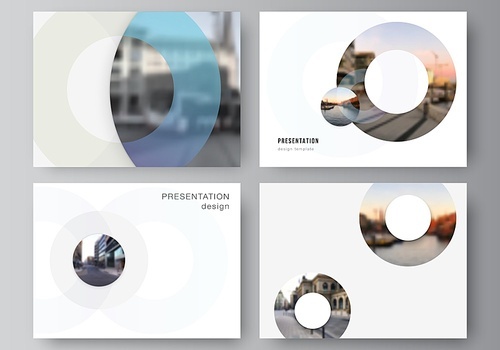 Vector layout of the presentation slides design business templates, multipurpose template for presentation brochure, cover. Background template with rounds, circles for IT, technology. Minimal style