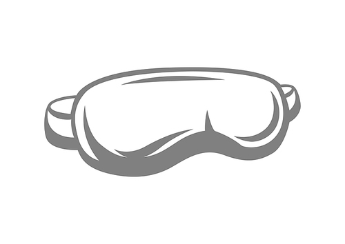Illustration of sleeping mask for eyes. Icon, emblem or label for sleep products.