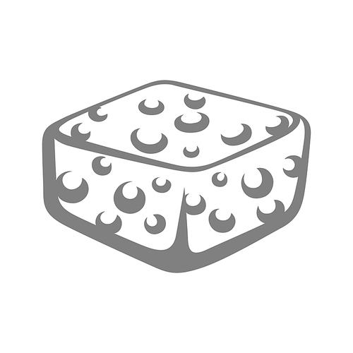 Illustration of foam sponge. Icon, emblem or label for products.