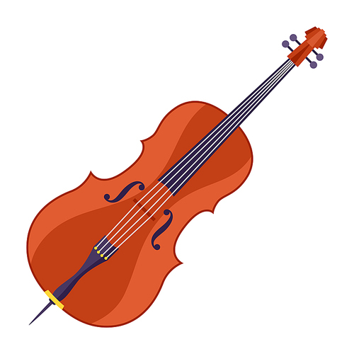 Illustration of double bass. Musical instrument for concert poster or advertisement.