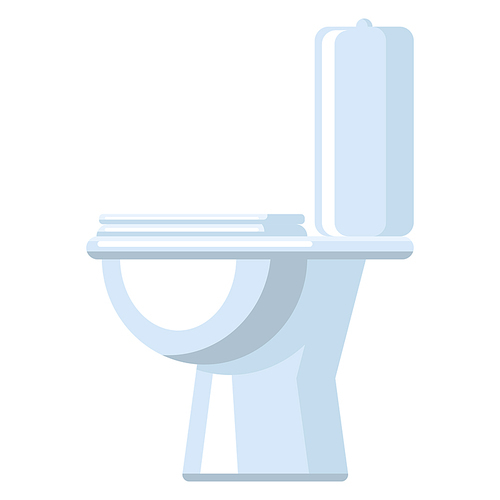 Illustration of toilet in bathroom. Adversting icon or image for industry and shops.