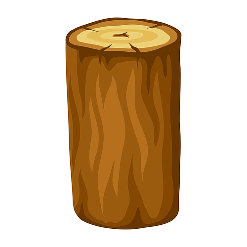 Illustration of tree log. Adversting icon or image for forestry and lumber industry.