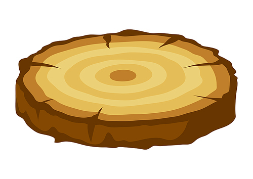 Illustration of tree cut. Adversting icon or image for forestry and lumber industry.