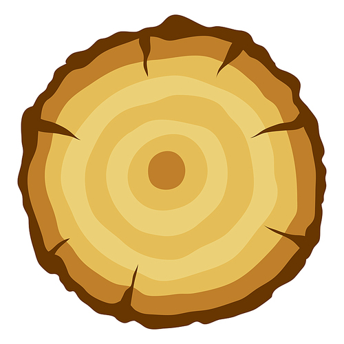Illustration of tree cut. Adversting icon or image for forestry and lumber industry.