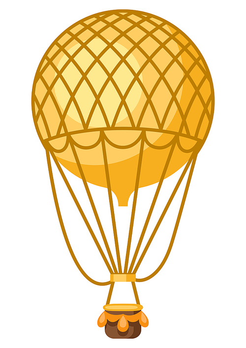 Illustration of vintage stylized hot air balloon. Retro vehicle image.