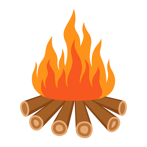 Illustration of bonfire. Adversting icon or image for travel industry and business.