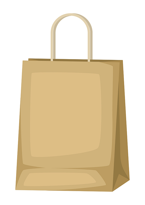 Illustration of paper bag. Promotional template or adversting image for industry and business.