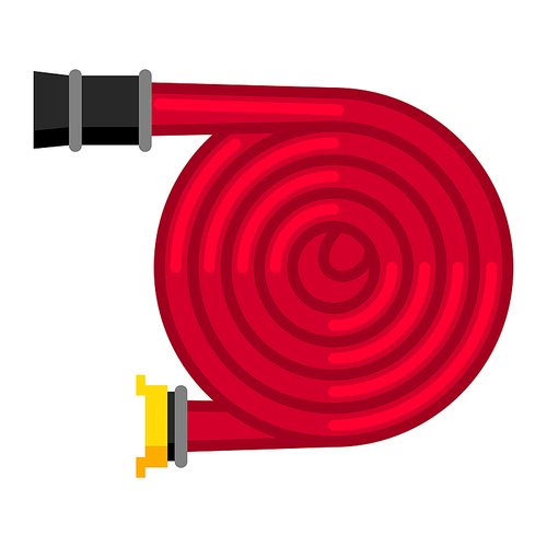 Illustration of fire hose. Firefighting item. Adversting icon or image for industry and business.