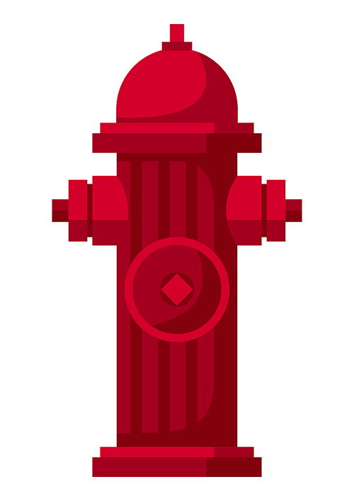 Illustration of fire hydrant. Firefighting item. Adversting icon or image for industry and business.