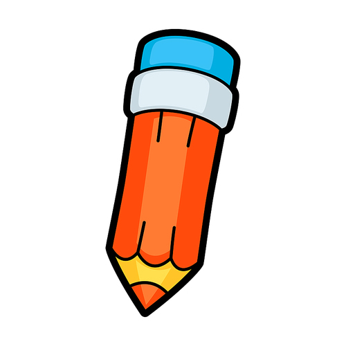 Illustration of pencil. School education icon or image for industry and business.