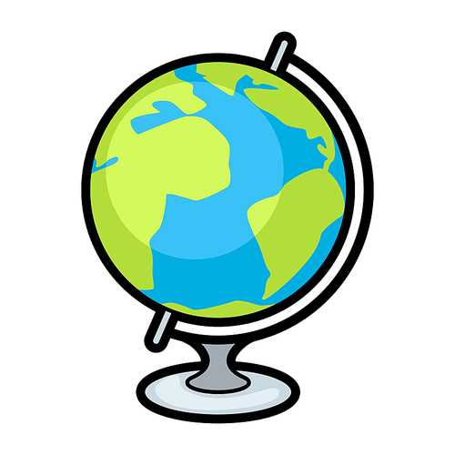 Illustration of globe. School education icon or image for industry and business.
