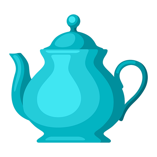 Illustration of teapot with tea. Food adversting icon or image for industry and business.