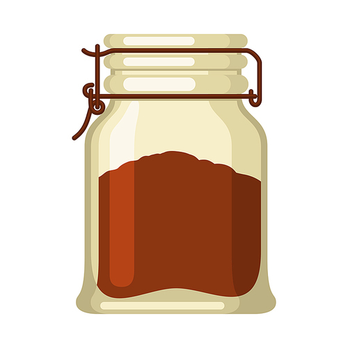 Illustration of glass jar with tea. Food adversting icon or image for industry and business.