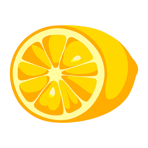 Illustration of lemon. Food adversting icon or image for industry and business.