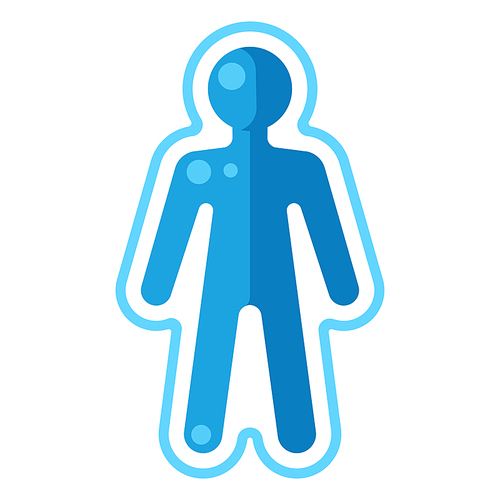 Illustration of human figure protection. Cartoon stylized item. Simple icon on white background.