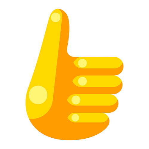 Illustration of hand with thumb. Cartoon stylized item. Simple icon on white background.