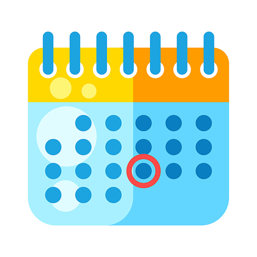 Illustration of calendar. Cartoon stylized item. Simple icon on white background.