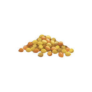 Pile of chickpeas isolated heap of pea beans. Vector organic vegetarian food, soy beans in pile. Healthy dietary cowpea, superfood product. Raw uncooked dry legumes, veggies harvest, organic soya