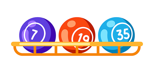 Lottery balls with numbers of lotto illustration. Icon for gambling or online games.
