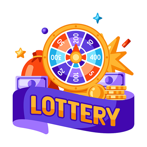 Wheel of fortune. Lucky roulette illustration. Concept for gambling or online games.