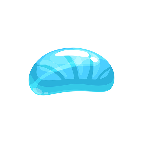 Glossy caramel candy isolated blue sweets. Vector confectionery snack, marmalade dessert