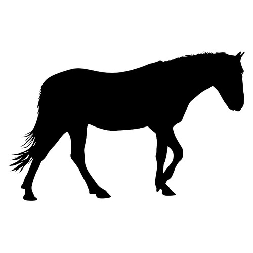 silhouette of black mustang horse vector illustration