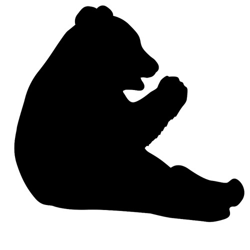 Silhouette of the Panda on a white background.