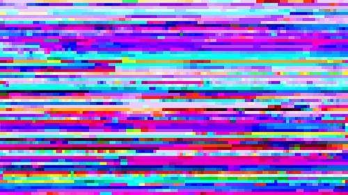 abstract background with glitch effect, vector distorted glitch effect, no signal tv . distortion, glitched colored horizontal stripes and random pixels on television set or video camera screen
