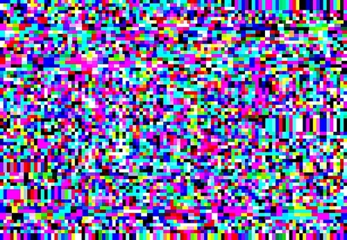 Abstract background with glitch effect, vector distortion, glitched colored random pixels on screen. Television distorted glitch video effect, no signal TV backdrop, noisy pixelized graphic texture