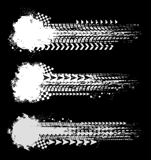 motorsport racing background with car tires traces vector . off-road rally or motocross competition  templates with vehicle wheel dirty mark or trails, race checkered flag and arrows