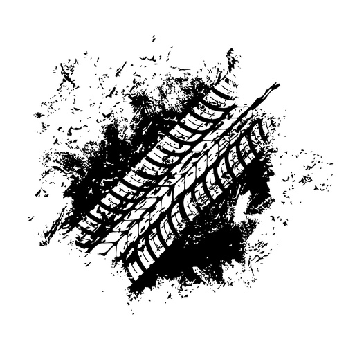 offroad sport, grunge tire , vector tyre track with dirty spot. bike or car rally competition, motocross. vehicle protector, wheel trace. abstract monochrome , isolated graphic texture